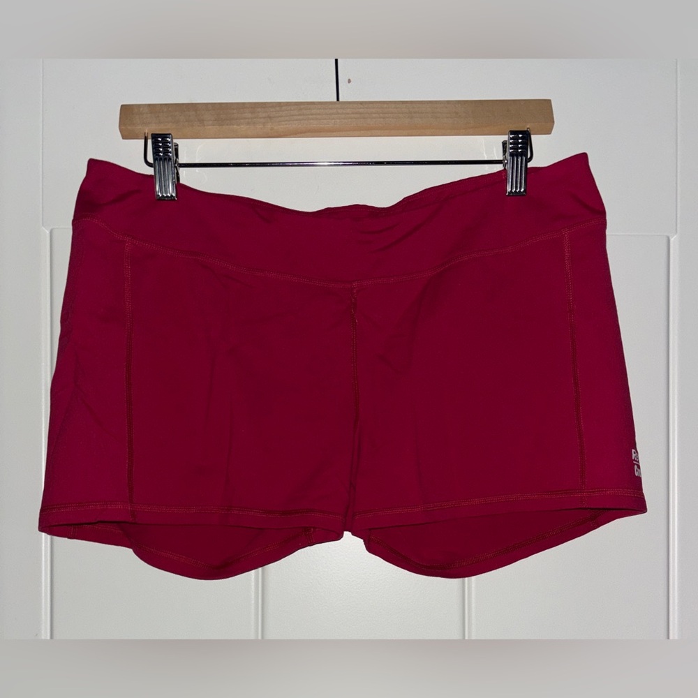Reebox CrossFit Chase Red Women XL Bootie Short Workout Athletic Lifting Running